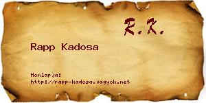 Rapp Kadosa névjegykártya